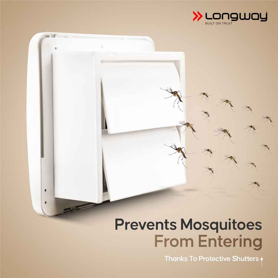 Longway Ventura 6 Inch 150 mm Energy Efficient Exhaust Fan | High Speed Powerful Motor | White