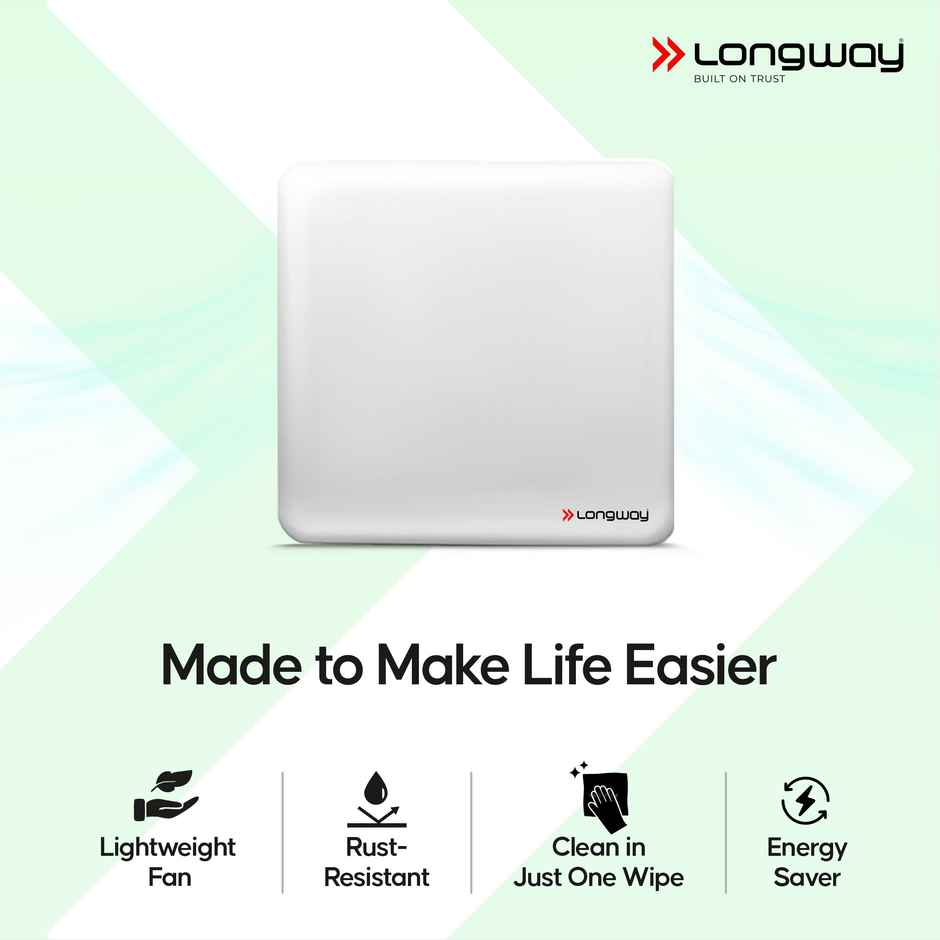 Longway FreshX 6 Inch 150 mm Energy Efficient Exhaust Fan | High Speed Powerful Motor | White