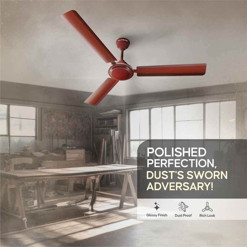 Longway Nexa P1 1200 mm/48 inch Ultra High Speed 3 Blade Anti Dust Star Rated Ceiling Fan, Brown