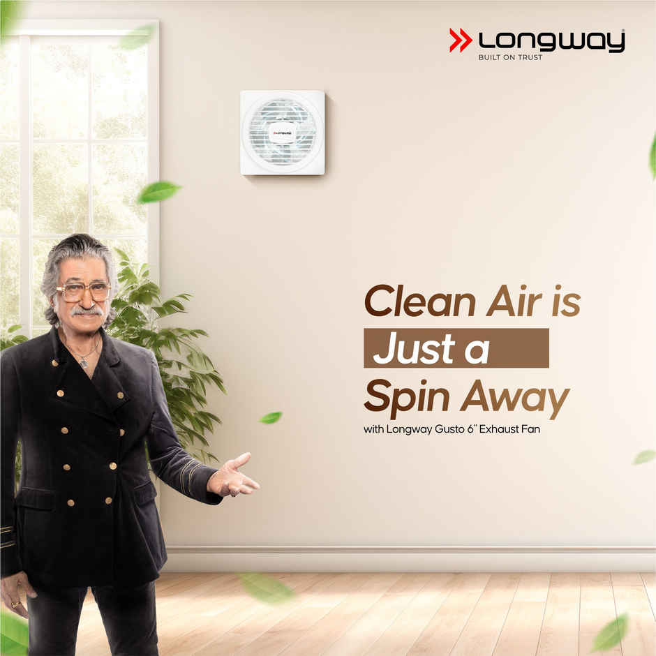 Longway Gusto 6 Inch 150 mm Energy Efficient Exhaust Fan | High Speed Powerful Motor | White
