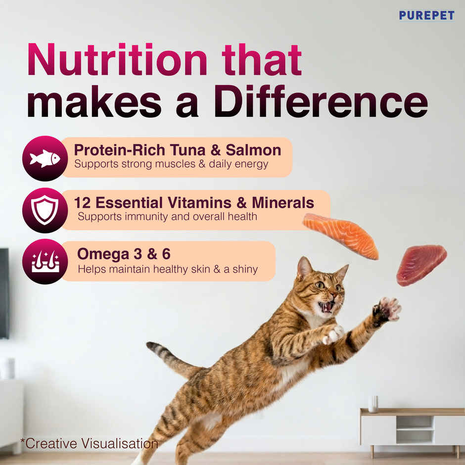 Purepet Tuna & Salmon Adult Dry Cat Food