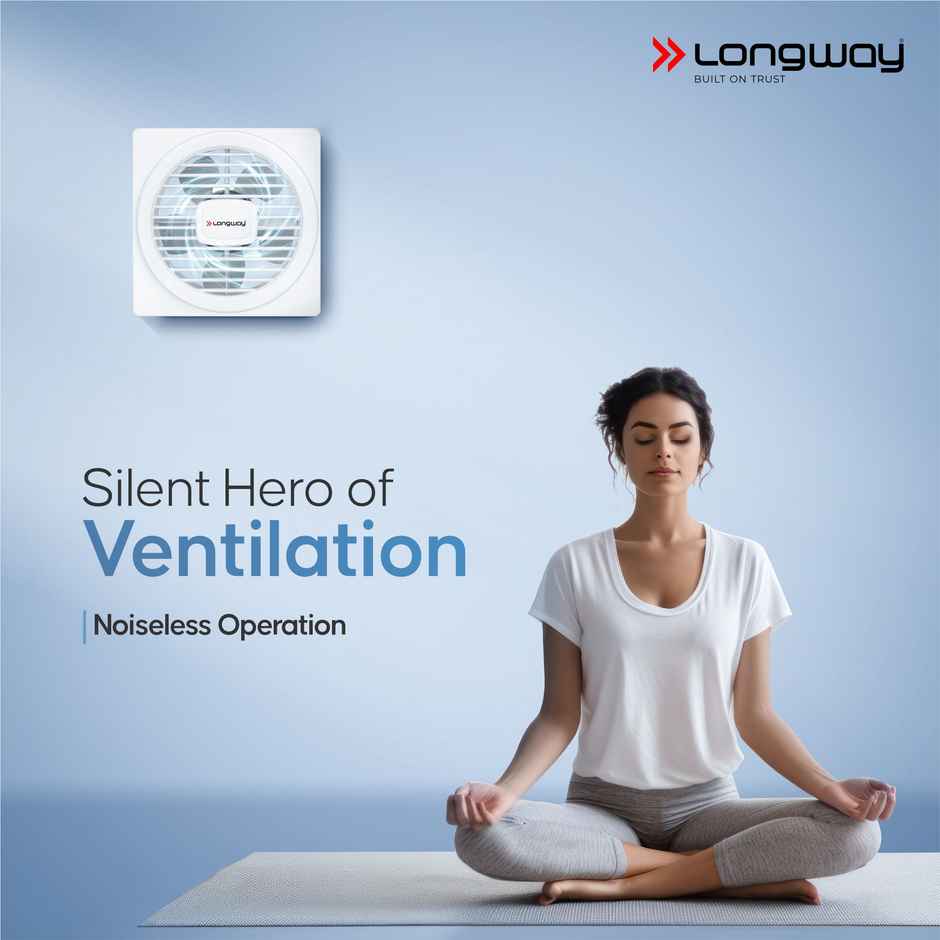 Longway Gusto 6 Inch 150 mm Energy Efficient Exhaust Fan | High Speed Powerful Motor | White