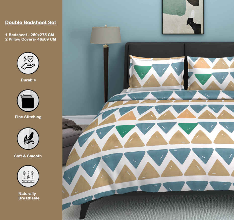 Dream Living 135 GSM King Bedsheet Set |250 x 275 cm| With 2 Pillow Covers