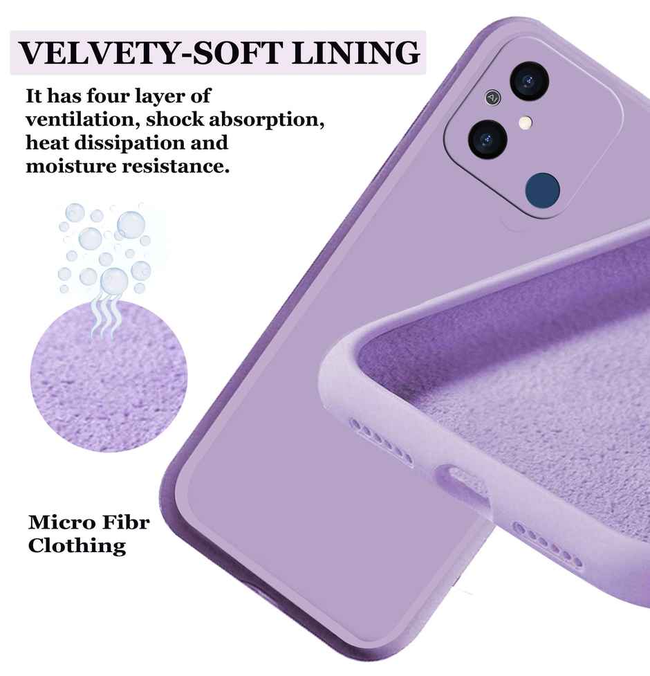 Artistque Case for Mi Redmi 12c / Poco C55 Back Cover - Plain Liquid Silicone Cover