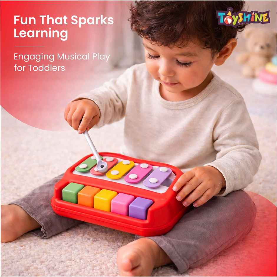 Toyshine Musical Xylophone And Mini Piano, Non Toxic, Non-Battery, Assorted Color