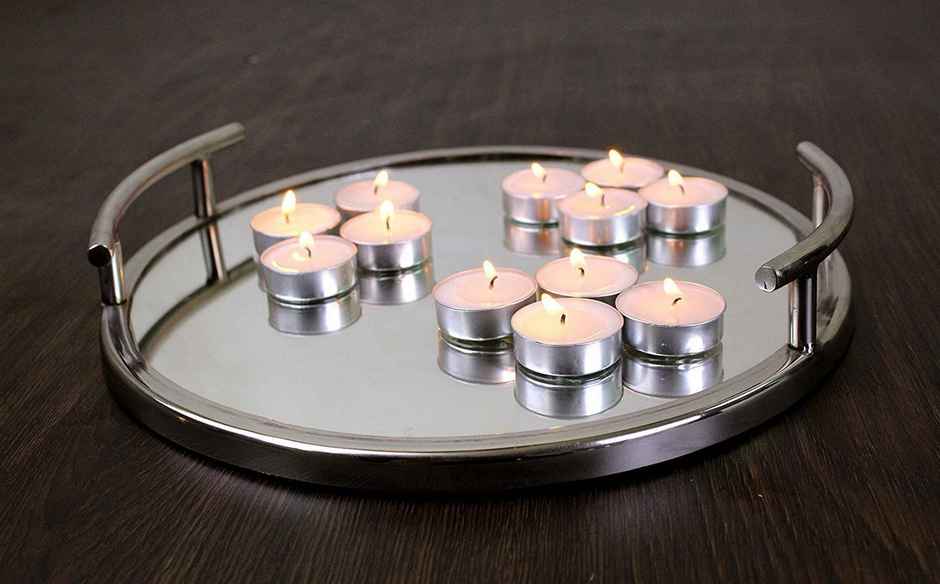 eCraftIndia Set Of 50 Pure Wax Unscented White Tea Light Candles