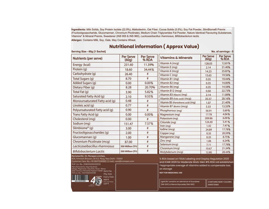 Dr. Morepen LightLife On The Go Meal High Protein Meal Replacement