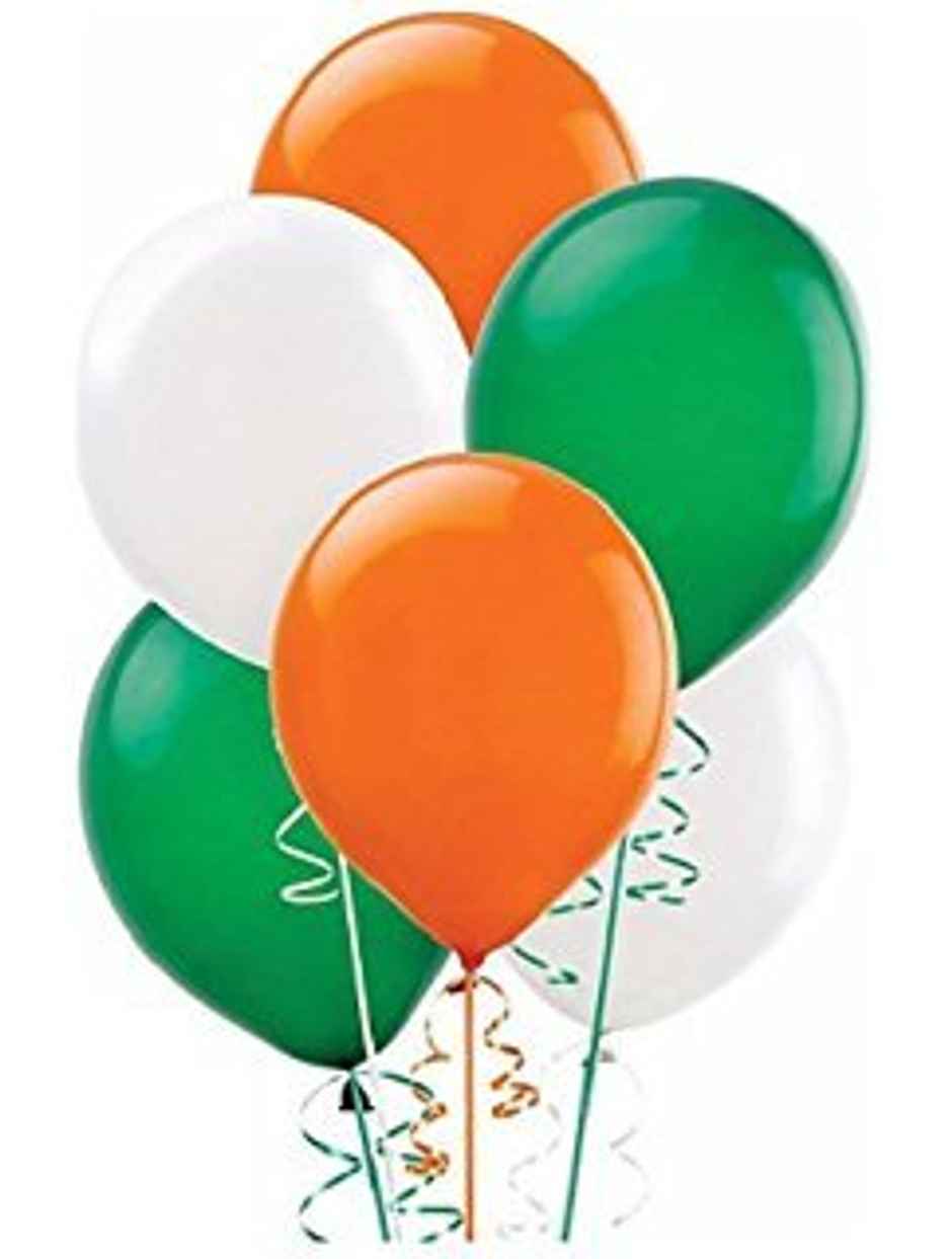 Balloon - Orange White & Green