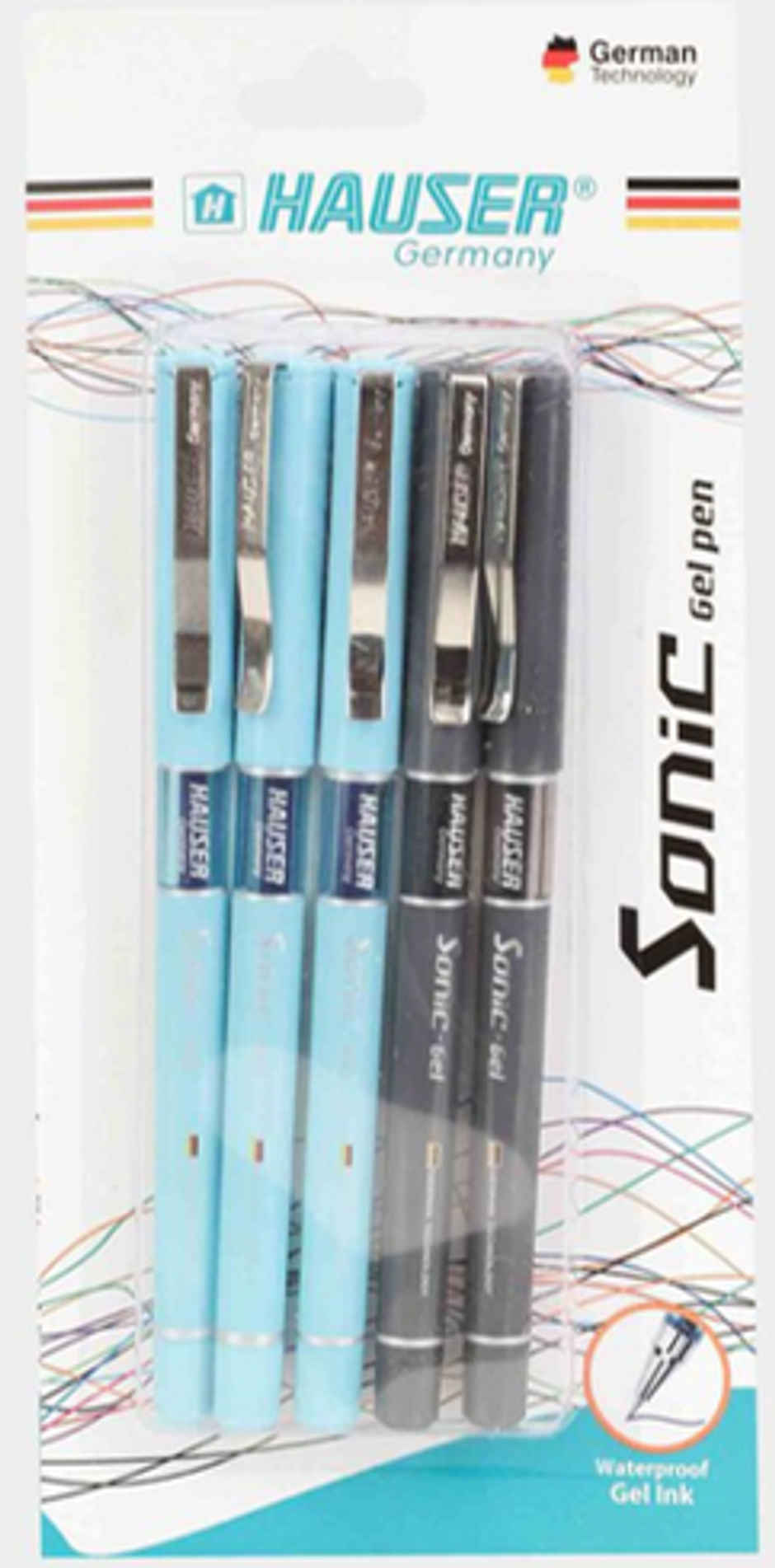 Haser Germany Sonic Gel Pack Of 5 (3 Blue+ 2 Black)