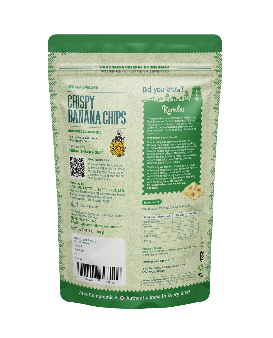 Indian Snack House Palakkad Coconut Oil Banana Chips