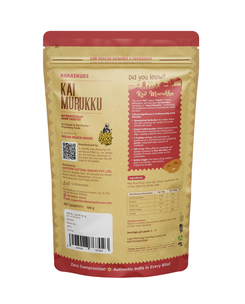 Indian Snack House Karaikudi Kai Murukku