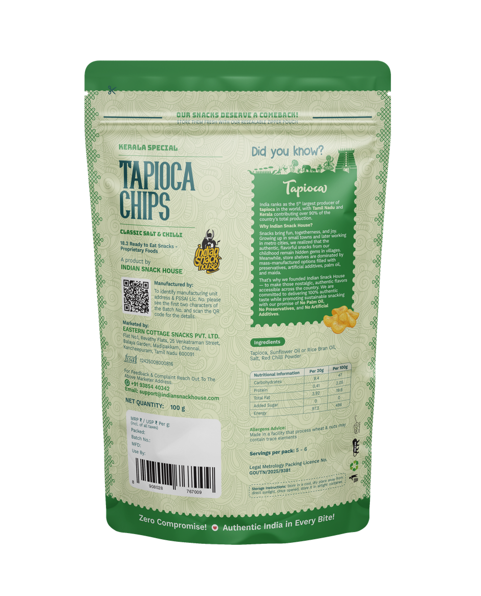 Indian Snack House Kerala Authentic Tapioca Chips