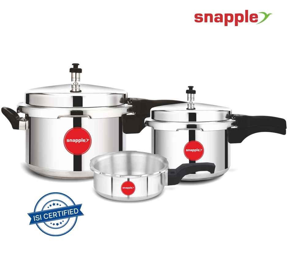Snapple 5+3+2 Litre Aluminium Pressure Cooker Combo Pack