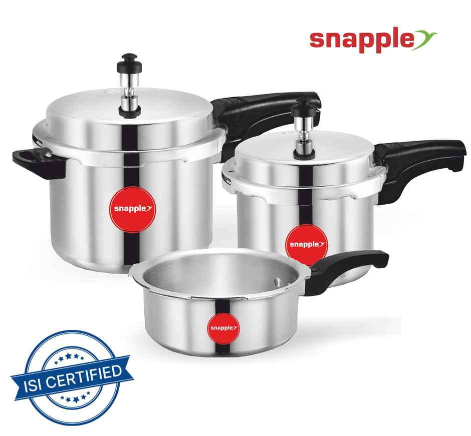 Snapple 5+3+2 Litre Aluminium Pressure Cooker Combo Pack