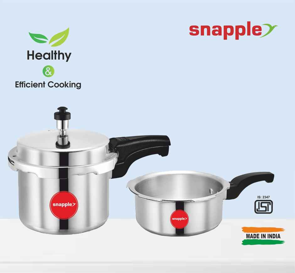 Snapple 3+2 Litre Aluminium Pressure Cooker Combo Pack