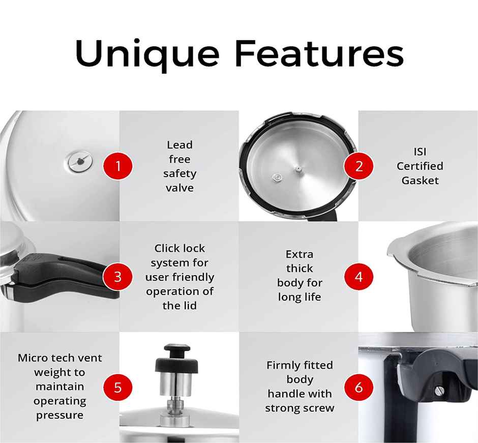 Snapple 5+3+2 Litre Aluminium Pressure Cooker Combo Pack