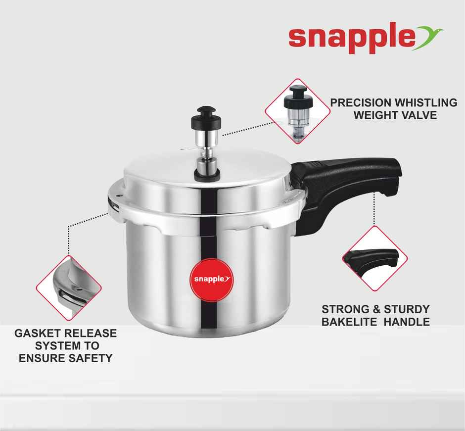 Snapple 3+2 Litre Aluminium Pressure Cooker Combo Pack