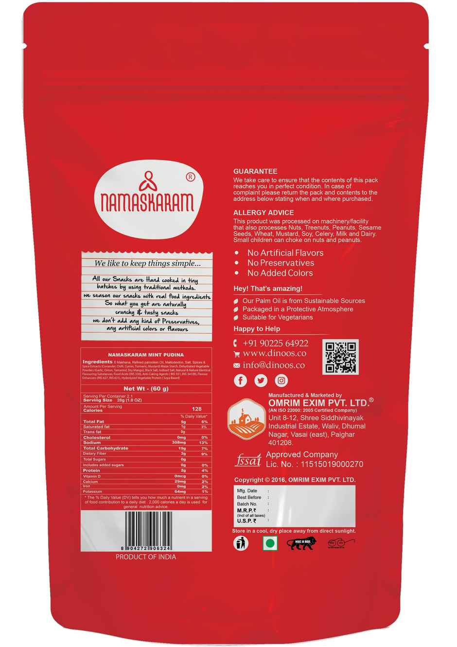 Namaskaram Makhana Mint Pudina