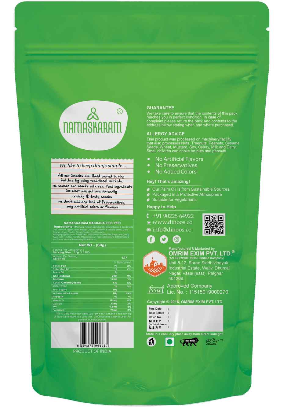 Namaskaram Makhana Peri Peri