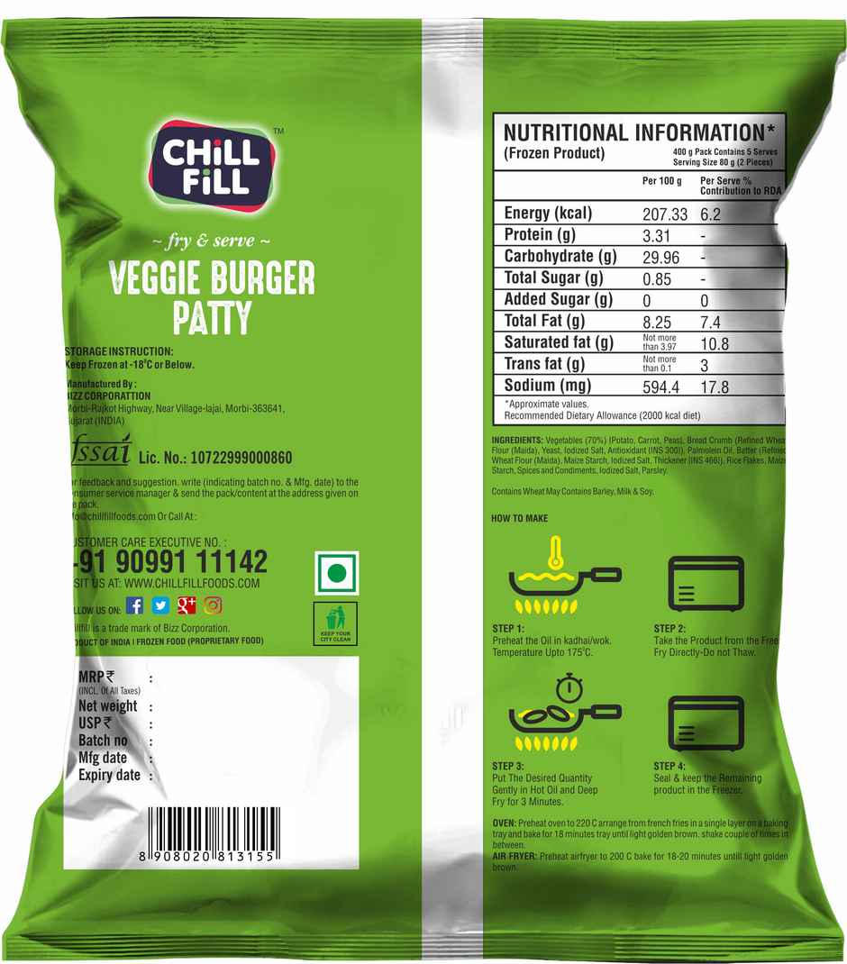 Chillfill VEG Burger Patty