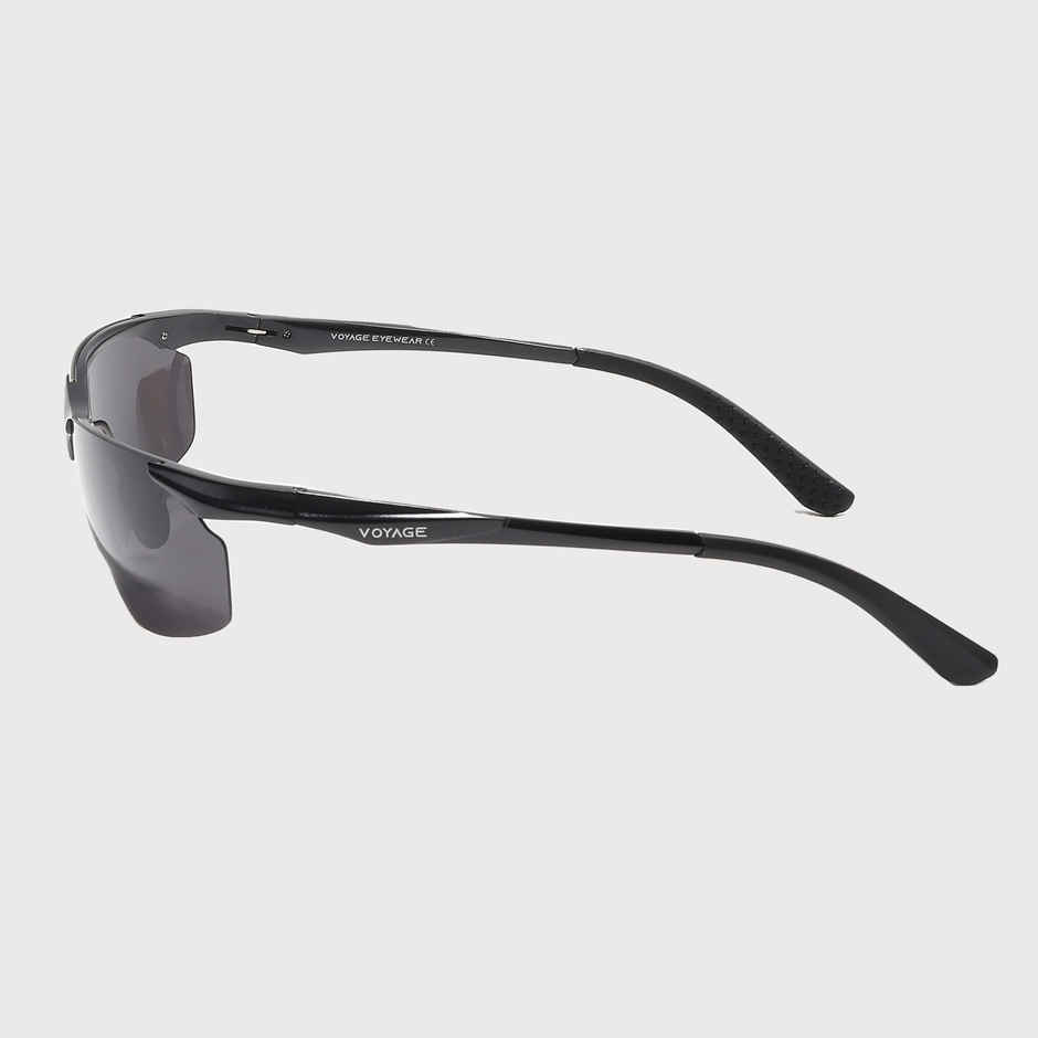 Voyage Unisex Geometric Aluminium Sunglasses | Black - L