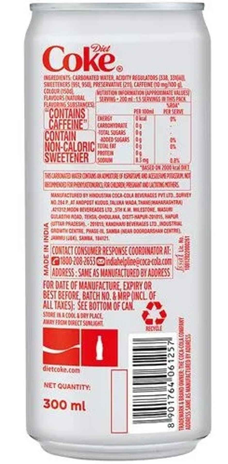 Diet Coke Cola Diet Soft Drink Can Combo