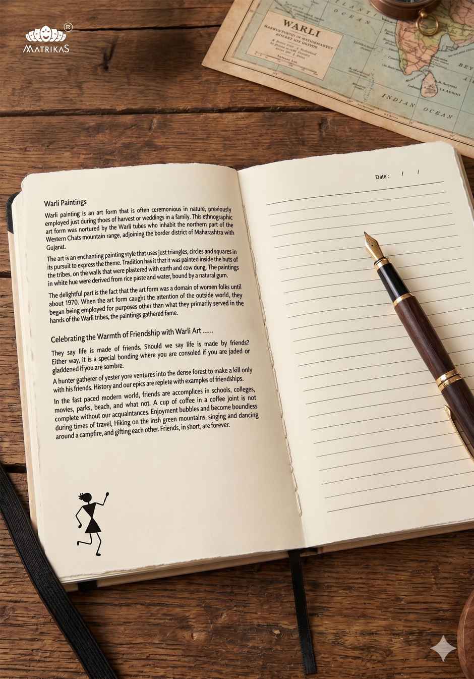 Matrikas Warli Journal | Ruled | Hardbound | B5 Size | 224 Pages