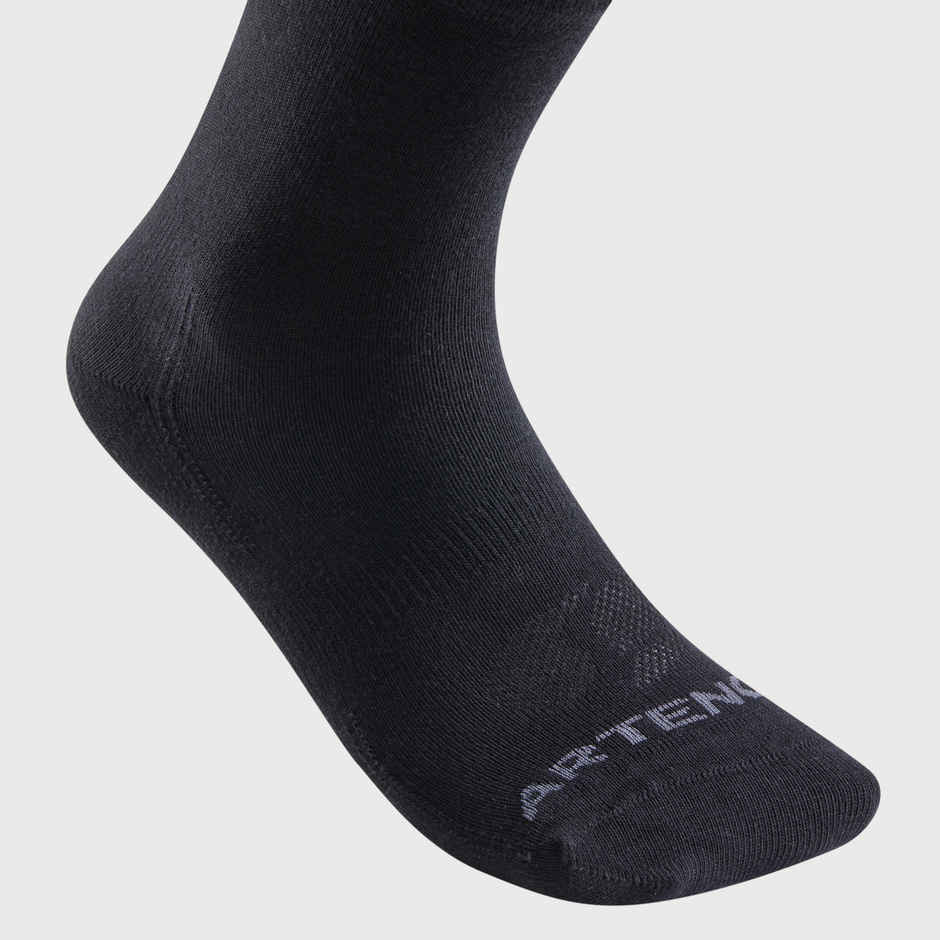 Decathlon | Artengo Women's Solid Cotton Socks | Black - UK 2.5 - 5