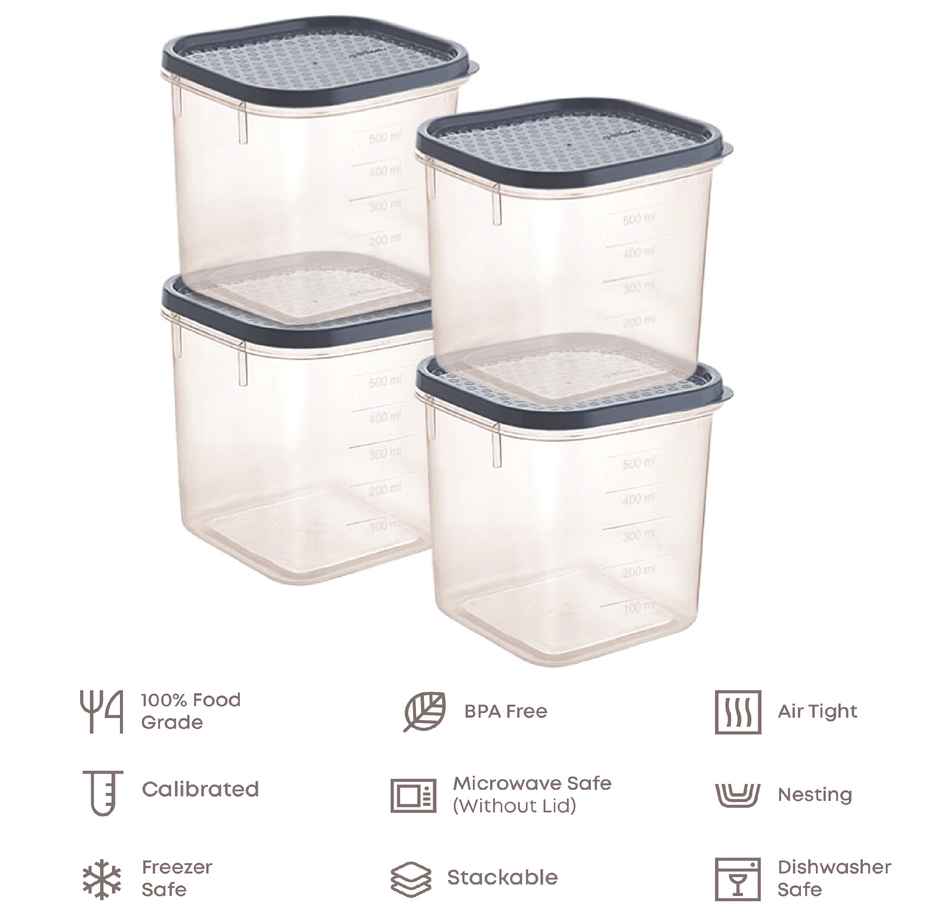 All Time Polka Storage Container (401 X 4) (2400 ml) () (4 Pc Set) (Colour May Vary)