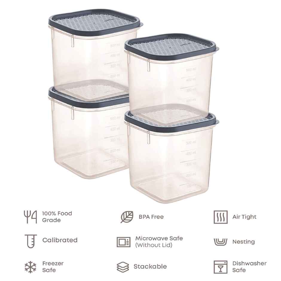 All Time Polka Storage Container (401 X 4) (2400 ml) () (4 Pc Set) (Colour May Vary)