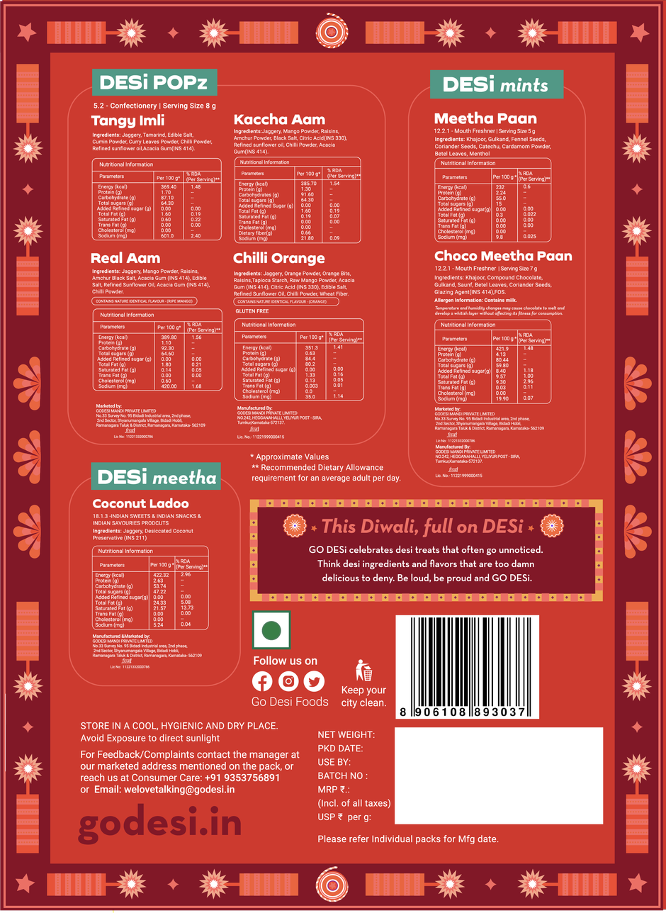 Go Desi Diwali Gift Box With Ladoo Paan & Candy