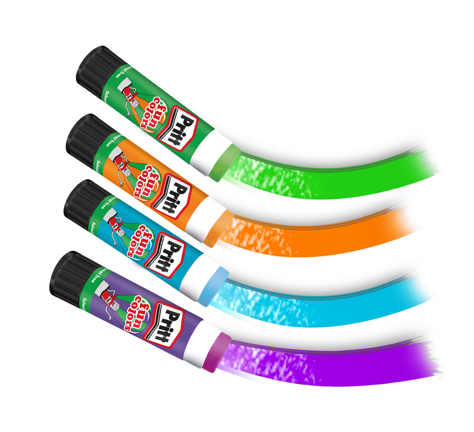Pritt Glue Stick | Safe&Child-Friendly | Ideal For School &Oiffice | Multi-Color - Pack Of 4
