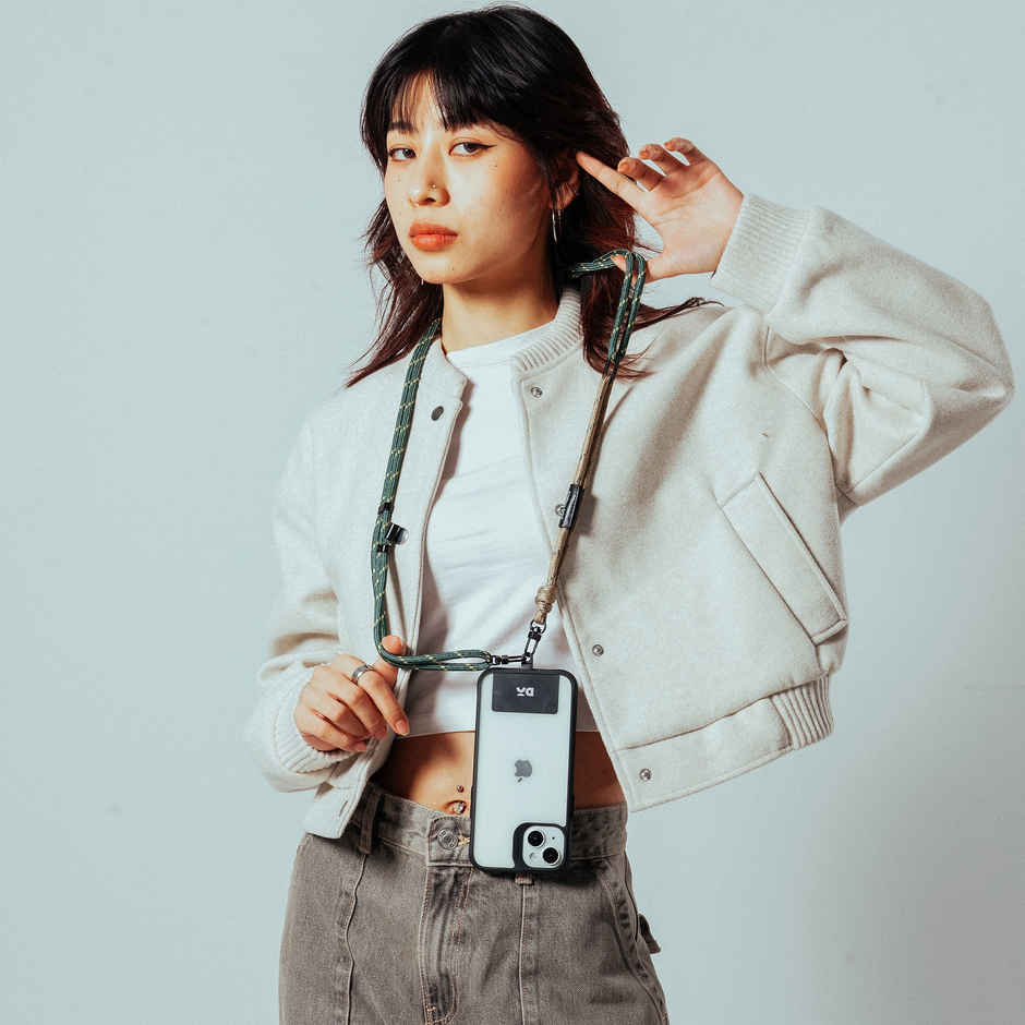 DailyObjects Beige-Green Crossbody Phone Lanyard - Cord
