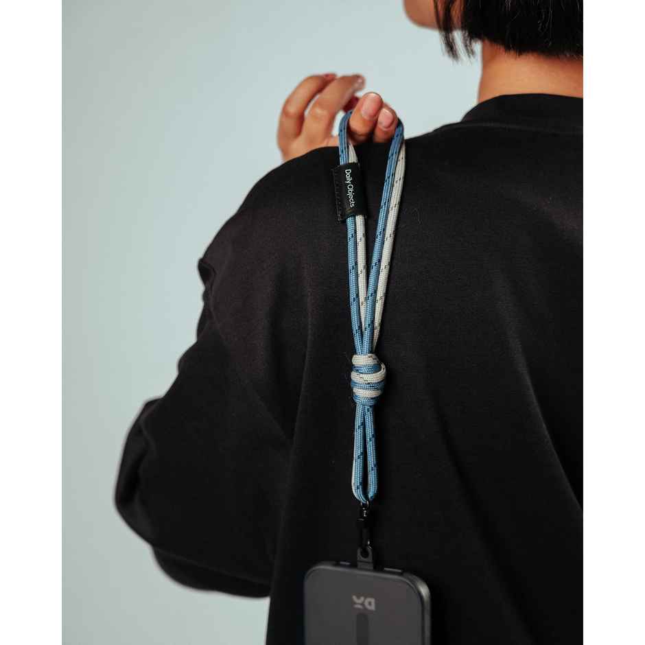 DailyObjects Grey-Blue Wrist Lanyard - Cord