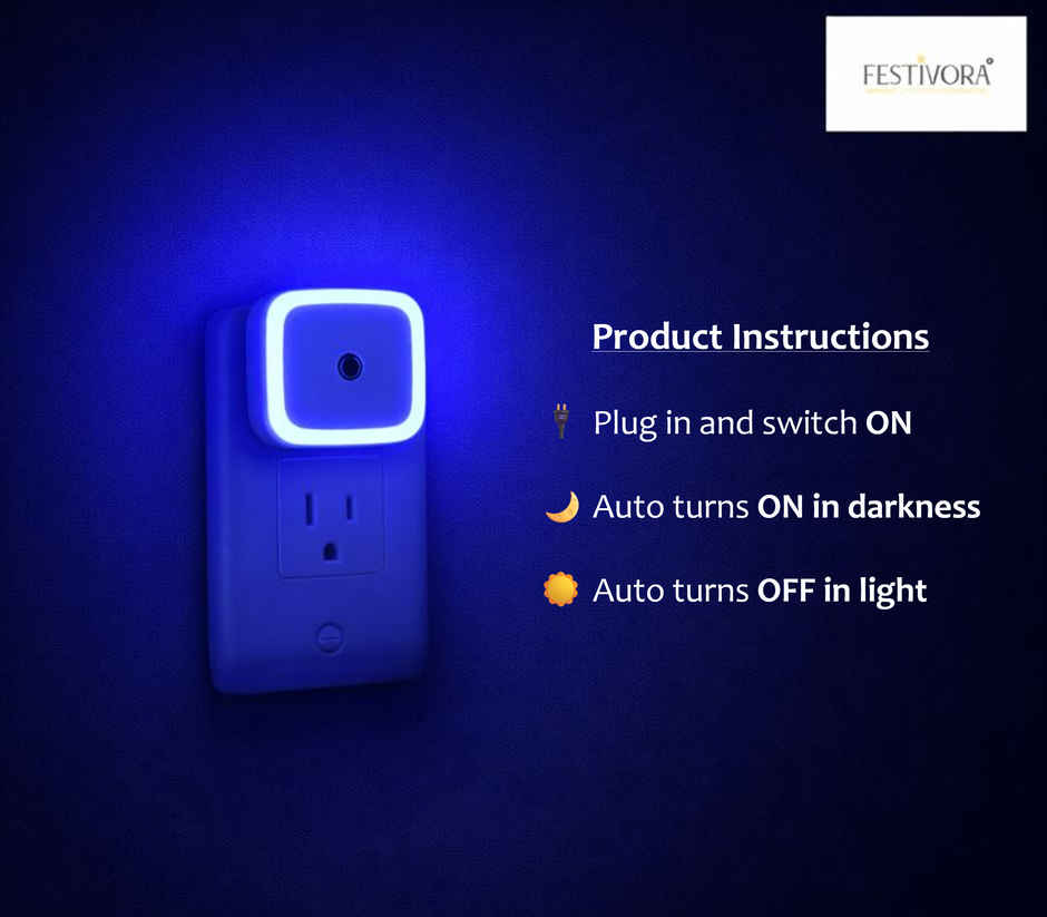 Festivora Automatic On/Off Sensor Smart LED Night Bulb |Blue Color
