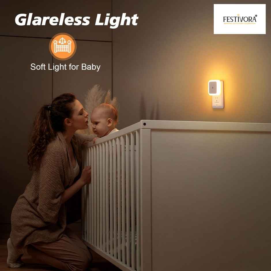 Festivora Smart Night Sensor Warm White Light Bulb | Automatic On/Off Dim Led | Night Light