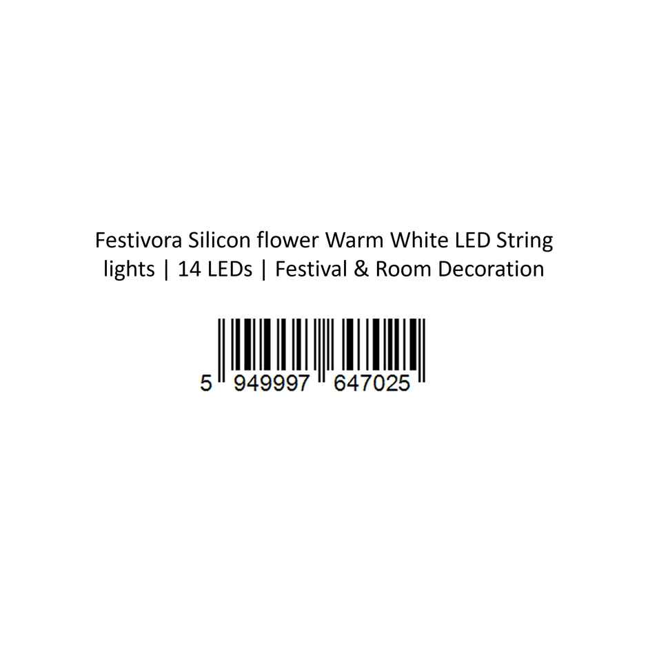 Festivora Silicon flower Warm White LED String lights | 14 LEDs | Festival & Room Decoration