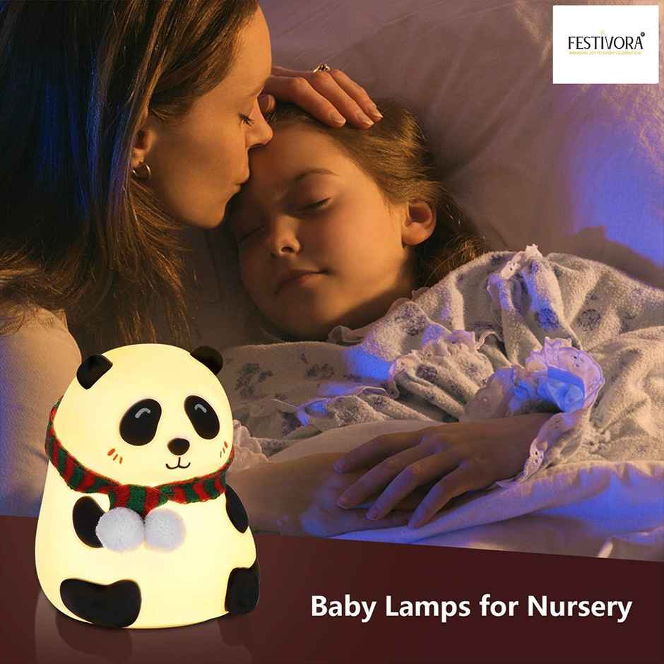 Festivora Rechargeable Cute Panda Silicon Led Lamp | Color Changing | Assorted Designs