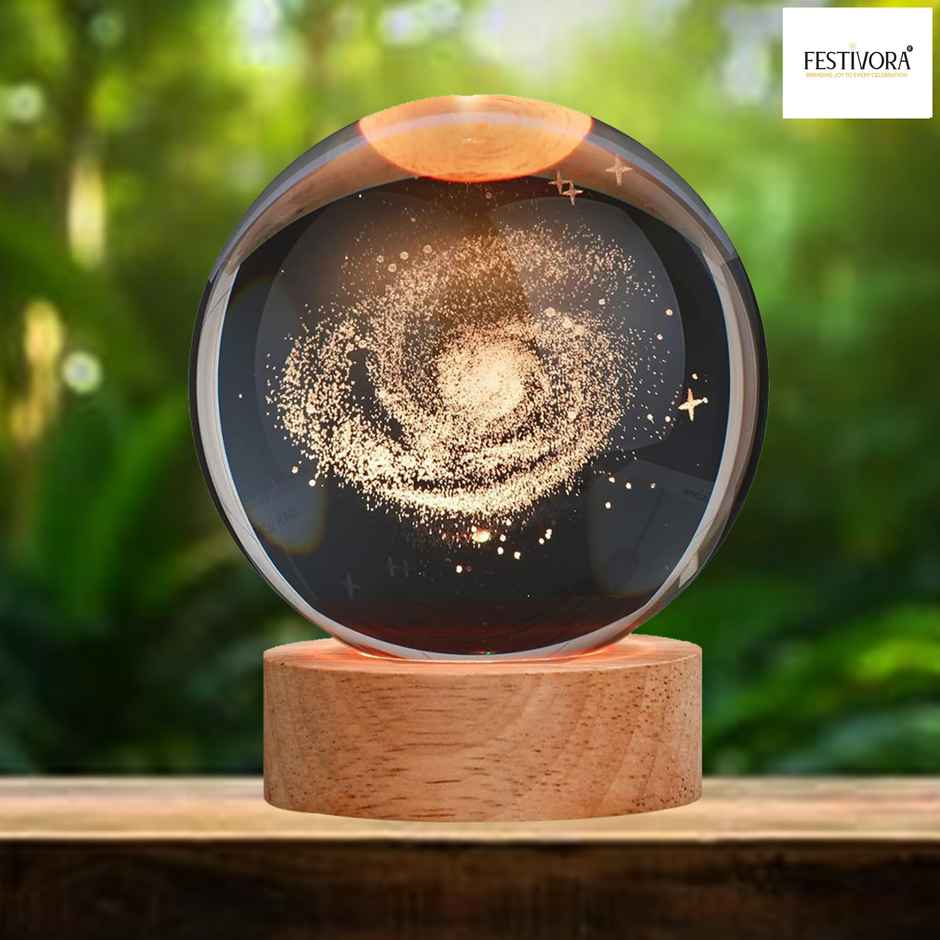Festivora 3D Galaxy Crystal Ball Night Led Lamp | Gifting | Home Decor