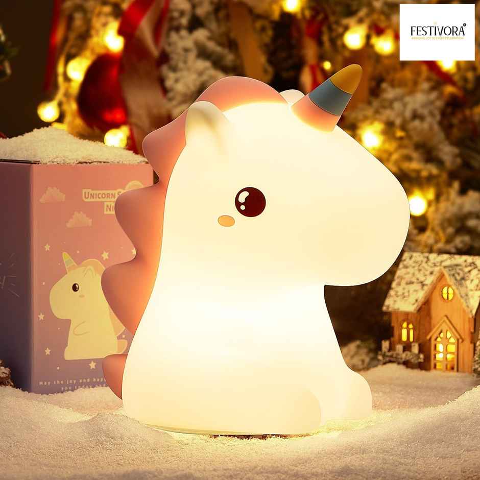 Festivora Rechargeable Unicorn Silicon Led Lamp | Color Changing | Gifting | Home Decor