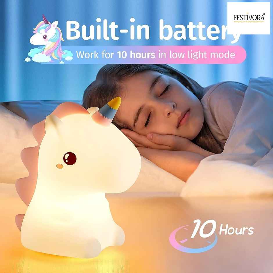 Festivora Rechargeable Unicorn Silicon Led Lamp | Color Changing | Gifting | Home Decor