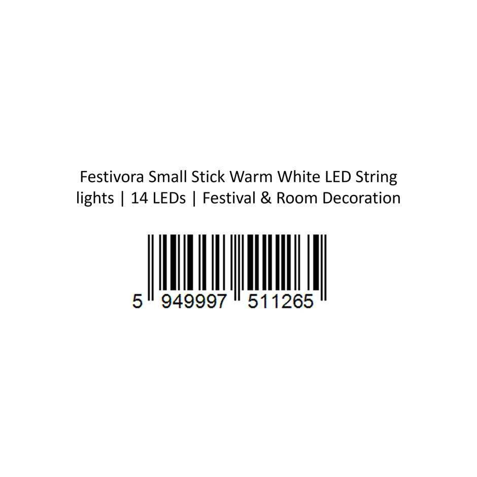 Festivora Small Stick Warm White LED String lights | 14 LEDs | Festival & Room Decoration