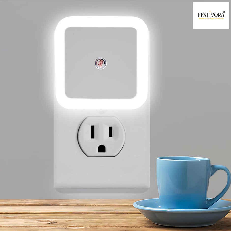 Festivora Smart Night Sensor White Light Bulb | Automatic On/Off Dim Led | Night Light, White Colour