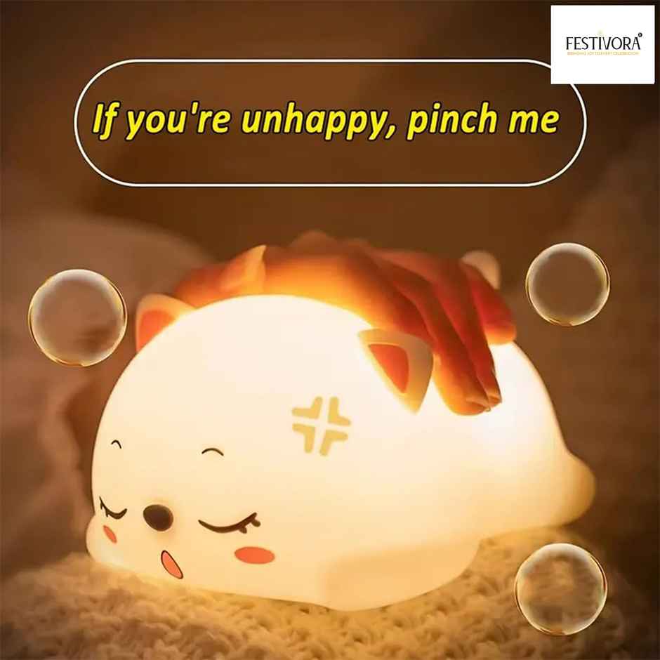 Festivora Rechargeable Cat Silicon Led Lamp | Color Changing | Gifting | Home Decor