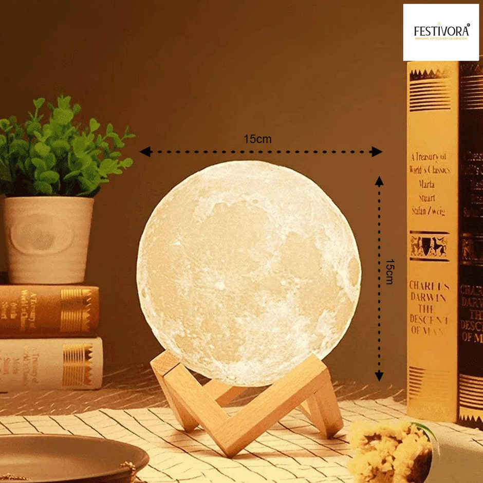 Festivora Rechargeable Moon Night Lamp | 7 Color Changing | Gifting | Home Decor