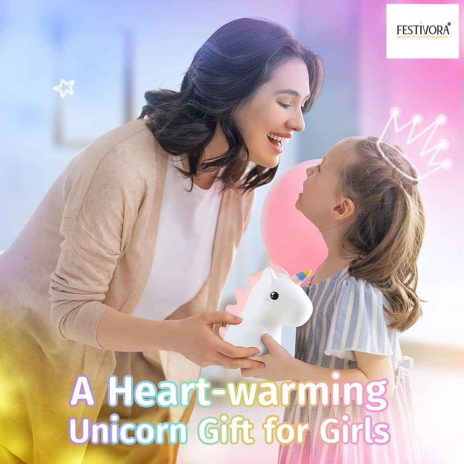 Festivora Rechargeable Unicorn Silicon Led Lamp | Color Changing | Gifting | Home Decor