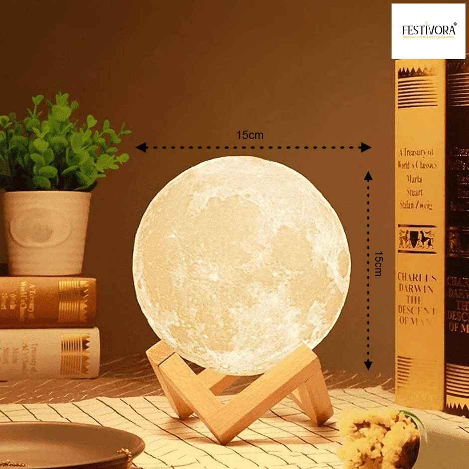 Festivora Rechargeable Moon Night Lamp | 7 Color Changing | Gifting | Home Decor