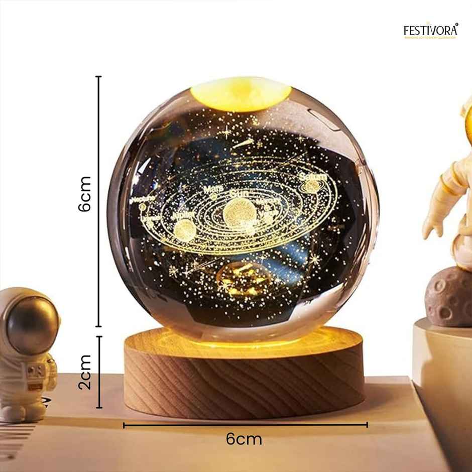 Festivora 3D Solar System Crystal Ball Night Led Lamp | Gifting | Home Decor