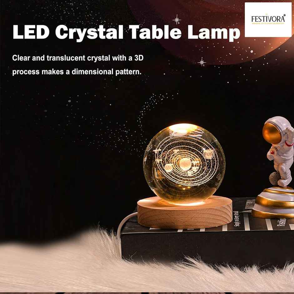 Festivora 3D Solar System Crystal Ball Night Led Lamp | Gifting | Home Decor