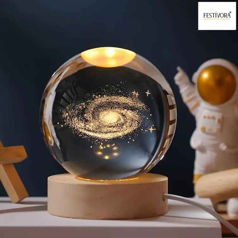 Festivora 3D Galaxy Crystal Ball Night Led Lamp | Gifting | Home Decor